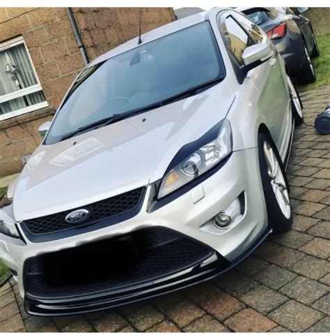 FORD FOCUS MK2 ST FRONT SPLITTER GLOSS BLACK ABS PLASTIC 07 11