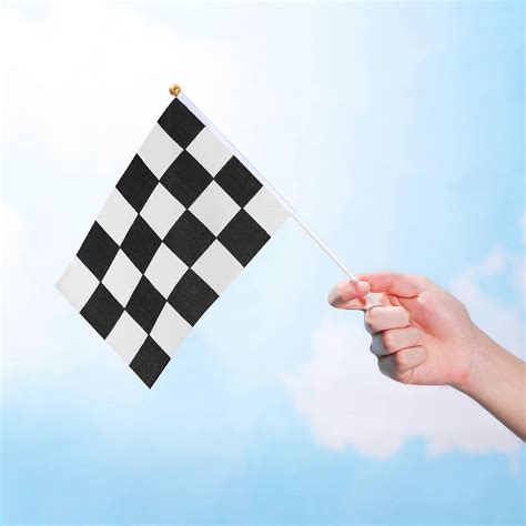 25 Pcs Kids Race Car Black White Racing Flags Checkered Race Flags Cars