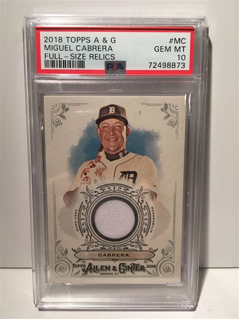 2008 Topps Allen Ginter Full Size Relics Card Miguel Cabrera Etsy