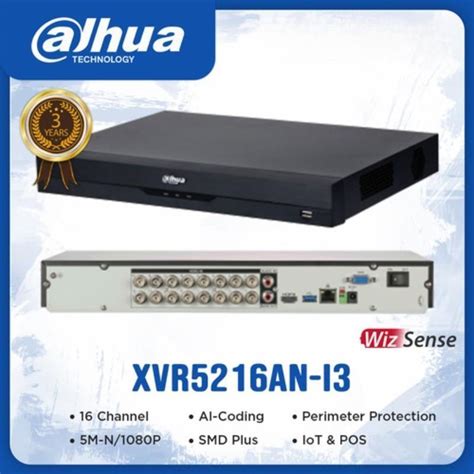 Dahua Xvr5216an I3 16 Channel Penta Brid 5m N 1080P 1u 2hdds Wizsense