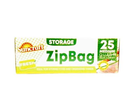 Suncraft Storage Zip Bag 25 Medium Quart 18cm X 20cm