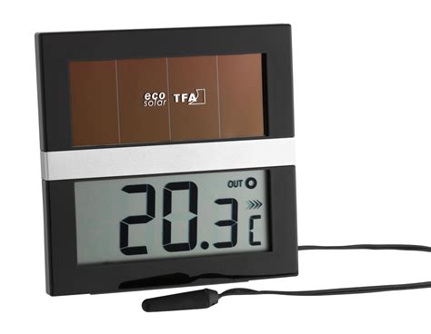 Digitales Solar Innen Außen Thermometer ECO SOLAR TFA Dostmann