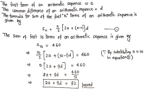 Solved An Arithmetic Sequence Has First Term A And Common Difference