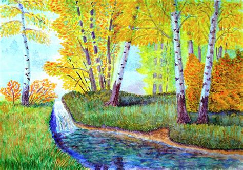 Golden Autumn Painting By Olga Ivanina Fine Art America