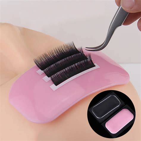 Silicone Eyelash Extension Stand Pallet Pad Grafting Eye Lash Tray