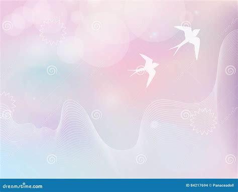 Flying Birds In Pastel Stock Vector Illustration Of Modern 84217694