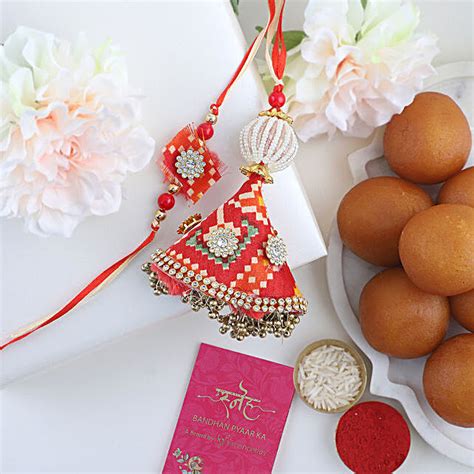 Buy Send Sneh Bhaiya Bhabhi Bandhani Rakhi With Gulab Jamun Online Fnp