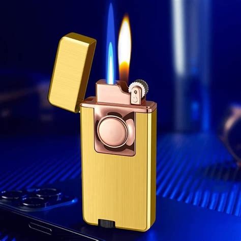 Briquet Torche Au Butane Double Allumage Flamme Douce Briquet Coupe