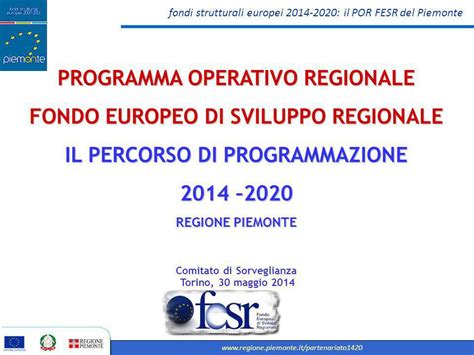 PROGRAMMA OPERATIVO REGIONALE FONDO EUROPEO DI SVILUPPO REGIONALE Ppt