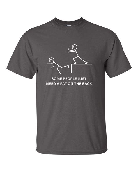 Mens Funny Some People Just Need A Pat On The Back Stick Figure Short