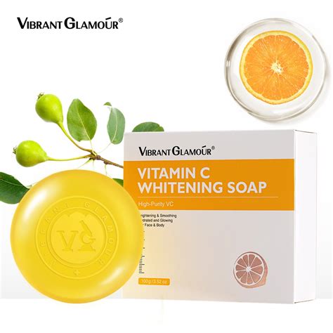 Vibrant Glamour Vitamin C Whitening Soap Face Cleanser Vc Deep Cleaning