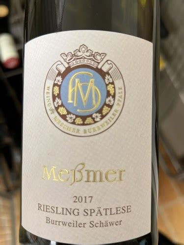 Weingut Meßmer Burrweiler Schäwer Riesling Spätlese Vivino US