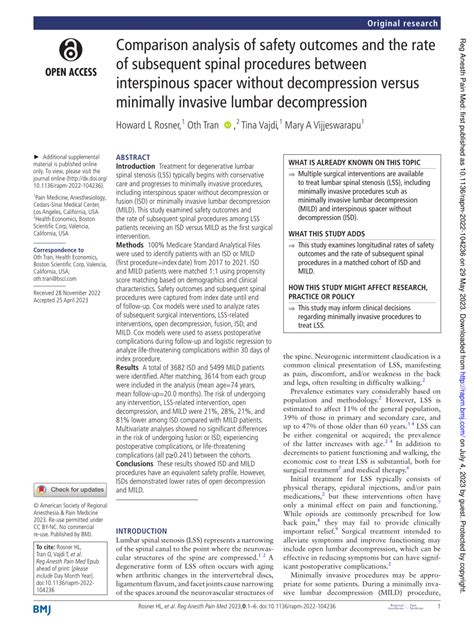 PDF Comparison Analysis Of Safety Outcomes And The Rate Of Subsequent