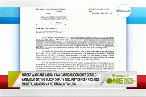 One North Central Luzon Warrant Of Arrest