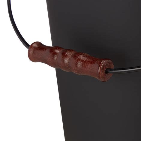 Relaxdays Cubo Para Cenizas De Chimenea Con Tapa Y Asa Acero Negro