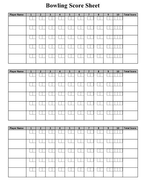 Ten Pin Bowling Score Sheet Template At Ideatemplates Card Template Templates Business Template