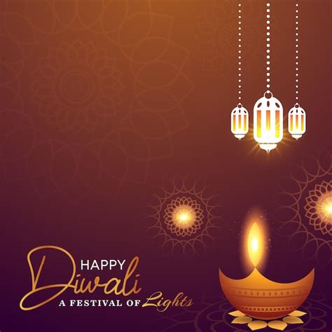 Premium Vector Happy Diwali Festival Wishing Post Design With Clean