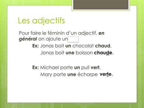 Ppt Les Adjectifs Et Leur Ordre Powerpoint Presentation Free