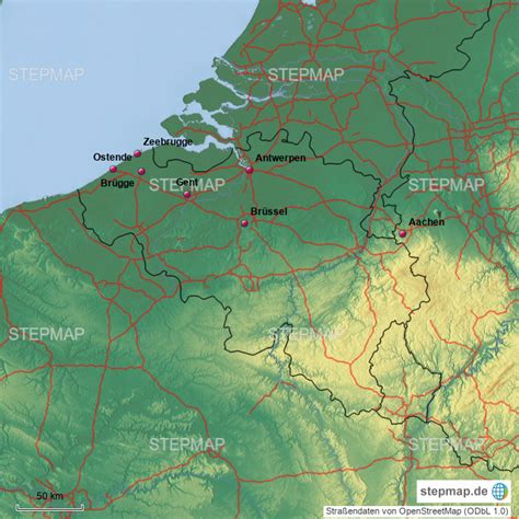 StepMap Belgien Landkarte für Deutschland