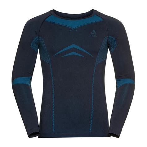 Odlo Mens Fundamentals Performance Warm Baselayer Set Blue Sportpu