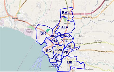 Batangas City Barangay Map