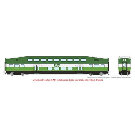 Rapido 146043 HO Scale BiLevel Commuter Car GO Transit MX Unnumbered