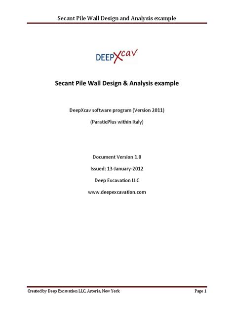 Secant Pile Wall Design and Analysis Example | Deep Foundation | Civil ...