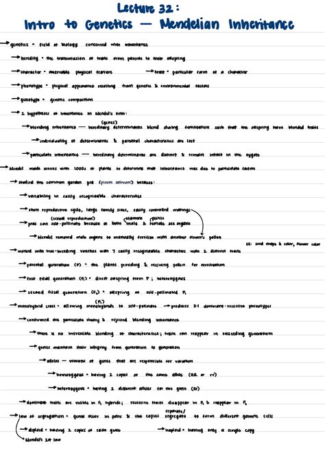 Lecture 32 Intro To Genetics Mendelian Inheritance Lecture 32