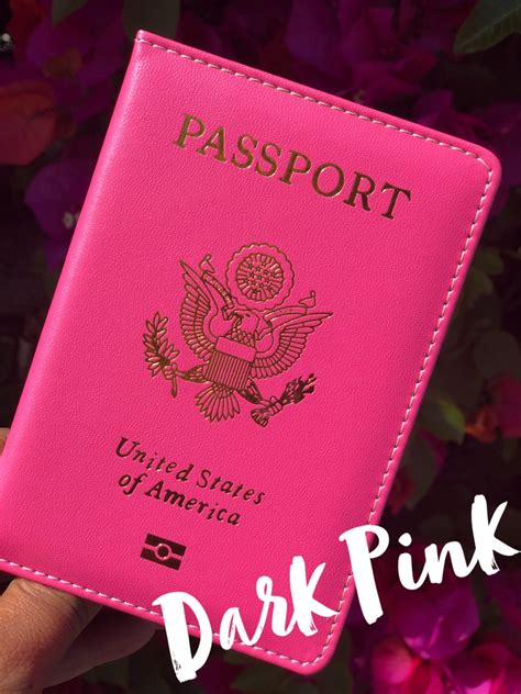 Pink Passport Cover Travel Passport Holder Pink Etsy