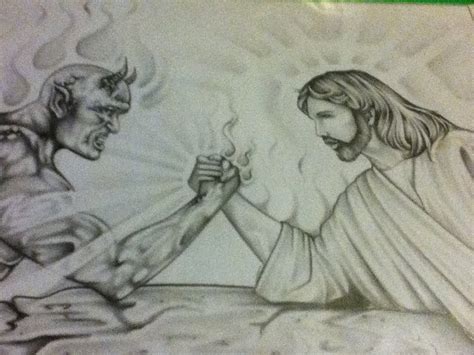 Jesus VS Satan Sketches Satan Jesus