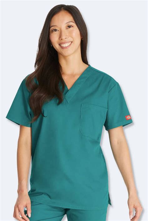 83706 Dickies Classic Unisex V Neck Scrub Top Professional Comfort