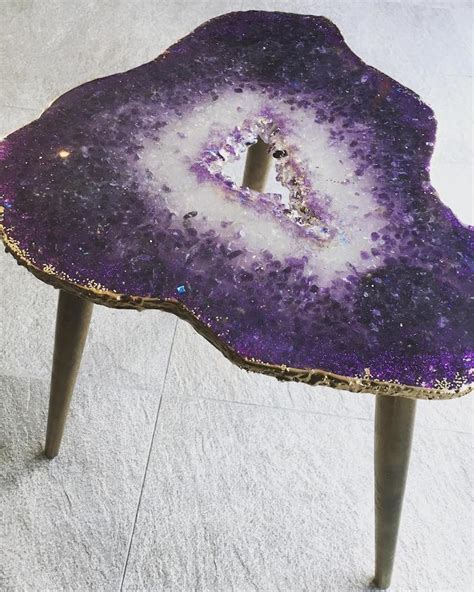 Geode Table Series By Mrs Colorberry Captures The Beauty Of Crystals