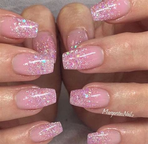 Glitter Ombré Ombre Nails Glitter Pink Glitter Nails Ombre Acrylic Nails