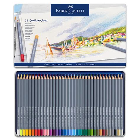 Set Of Faber Castell Goldfaber Aqua Watercolour Pencils In Tin My