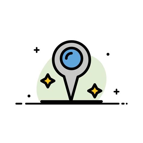 Map Location Marker Business Flat Line Filled Icon Vector Banner ...