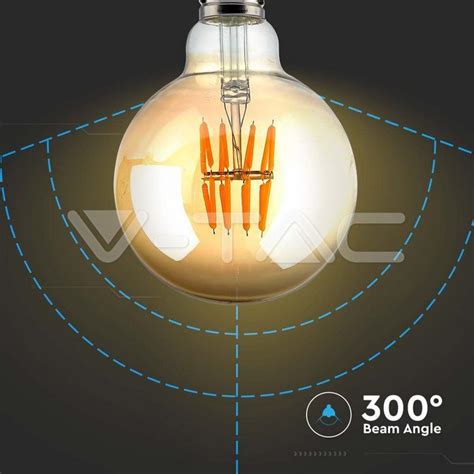 Led Крушки Led Крушка 8w Filament E27 G95 Amber 2200k