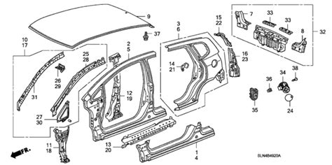 63520 SLN A00ZZ Genuine Honda Stiffener L FR Pillar Upper