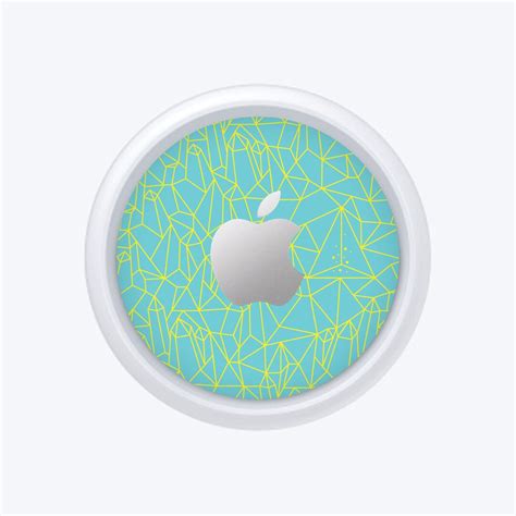 Apple Airtag Skin Teal And Yellow Crystal Pattern Apple Airtags Sticker