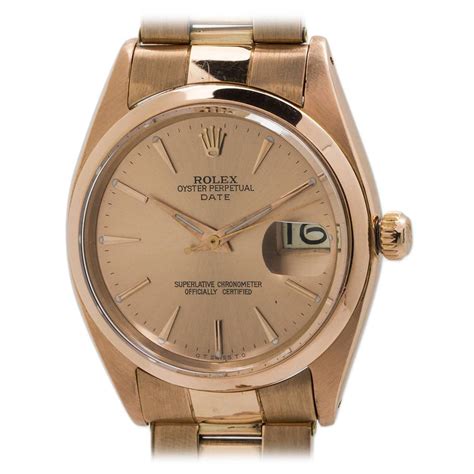 Rolex Rose Gold Oyster Perpetual Date Wristwatch Ref At Stdibs