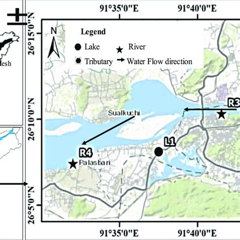 Locations Of Surface Water Sampling In Guwahati City Bharalu A