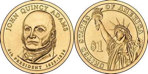 USA 1 Coin 2008 P John Quincy Adams Presidential Golden Dollar