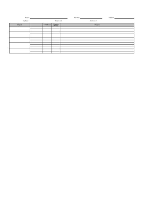 Project Progress Template printable pdf download