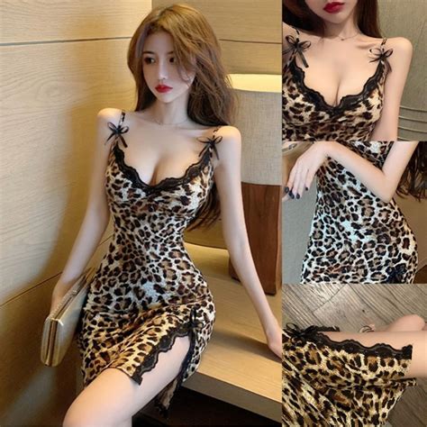 Jual Sexy Mini Bodycon Dress Motif Macan Leopard Renda Pita Shopee