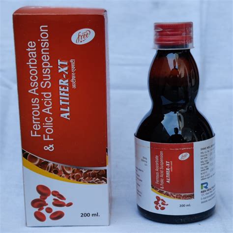 Ferrous Ascorbate Folic Acid Suspension Syrup Packaging Size X Ml