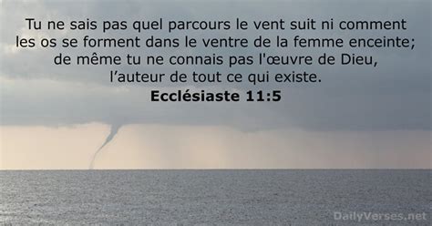 5 janvier 2024 Verset Biblique du Jour Ecclésiaste 11 5