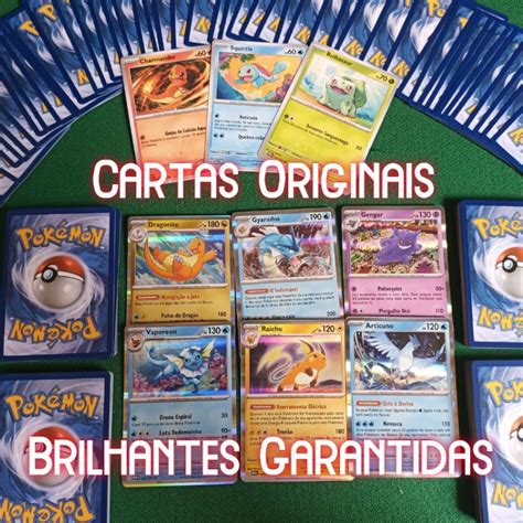 Cartas Pokemon diferentes c brilhante lendário Originais COPAG