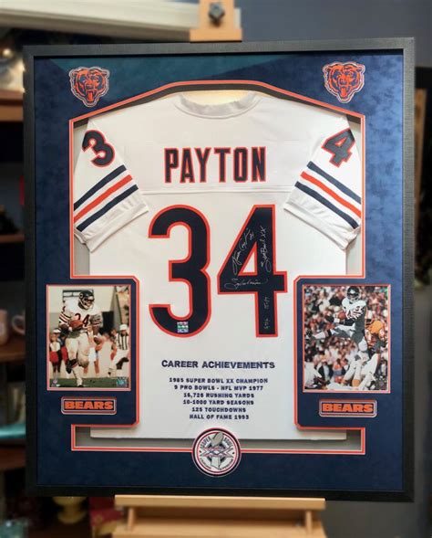 Walter Payton Signed and Inscripted Jersey Framed by Jacquez Art ...