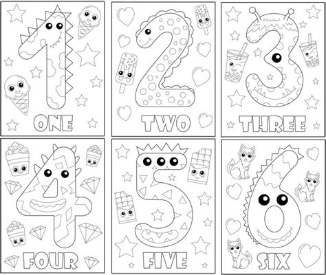 Printable One to Ten Number Coloring Pages Instant Download - Etsy