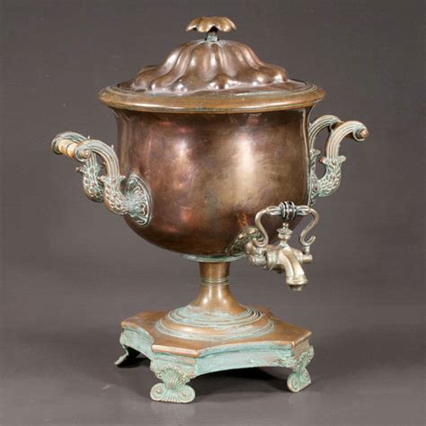 English Copper Tea Urn - Clark Antiques Gallery — Clark Antiques Gallery