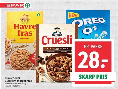 Quaker El Guldkorn Morgenmad Tilbud Hos SPAR